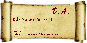 Décsey Arnold névjegykártya