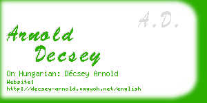 arnold decsey business card